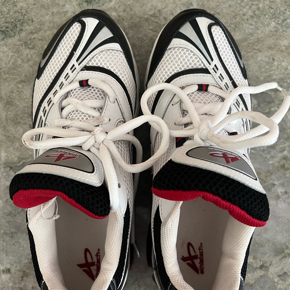Athletics Women’s White and Black Athletic Shoes with Red Accents Size 9 NWOT
